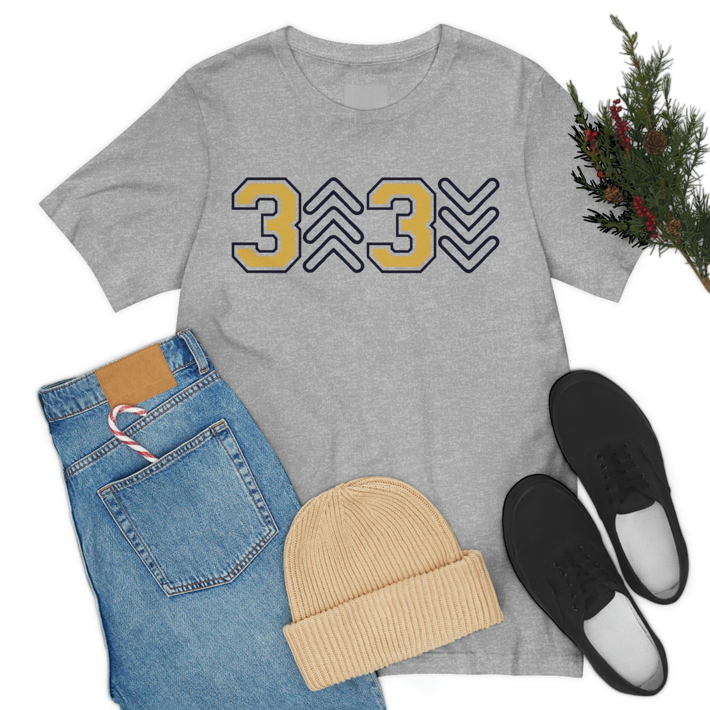 Three UP Three DOWN - Gold & Navy