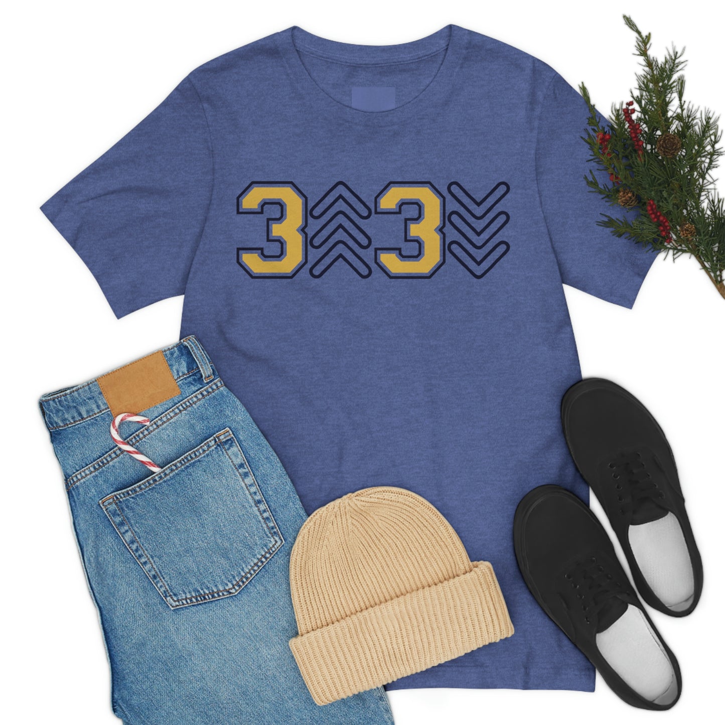 Three UP Three DOWN - Gold & Navy