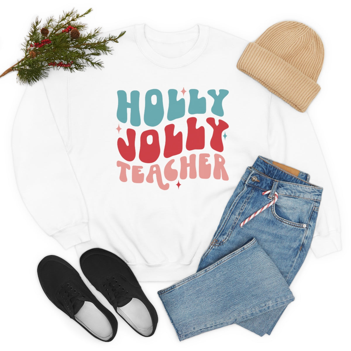 Holly Jolly Teacher - Crewneck Sweatshirt