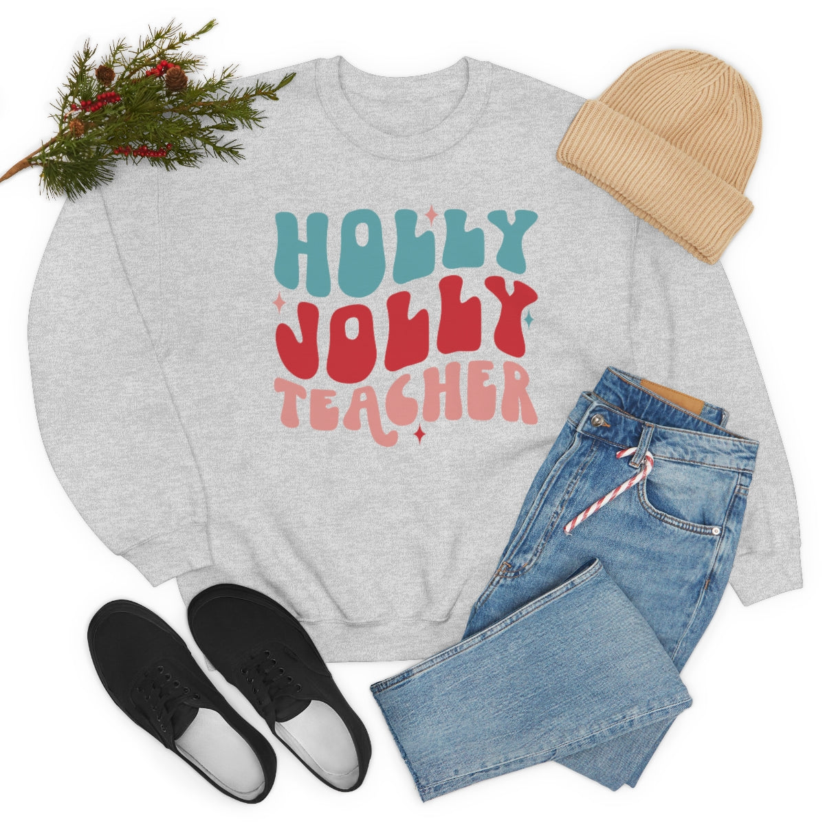 Holly Jolly Teacher - Crewneck Sweatshirt