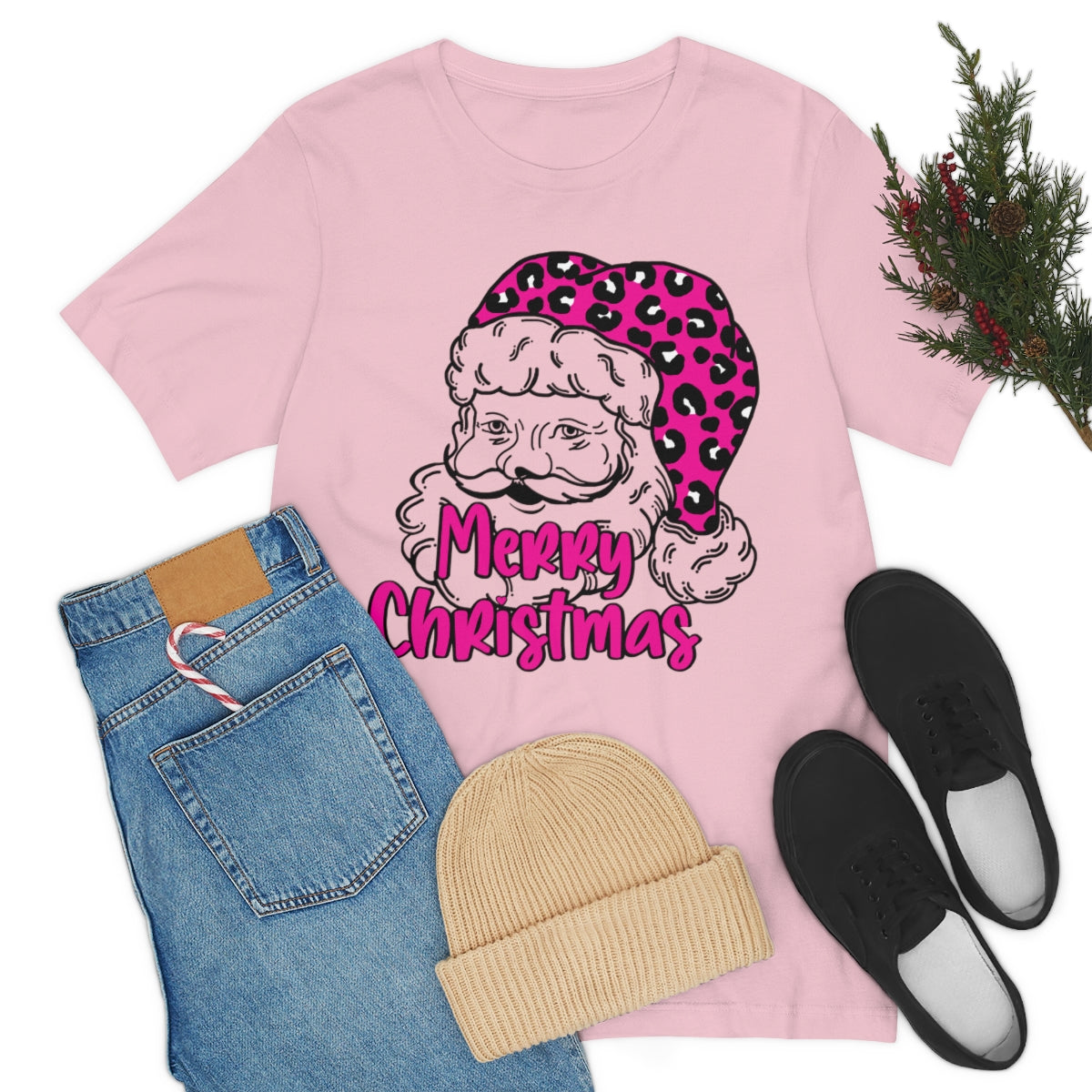 Sassy Pink Santa Graphic Tee