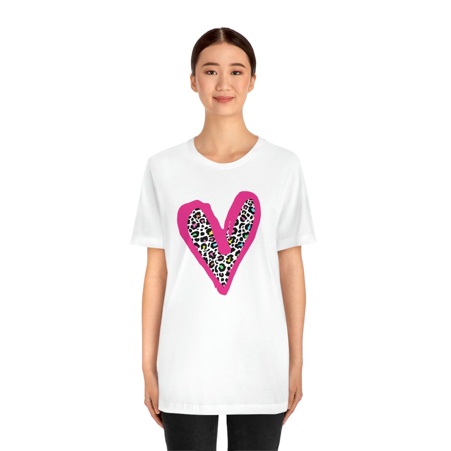 "Rainbow Leopard Heart" - Graphic Tee