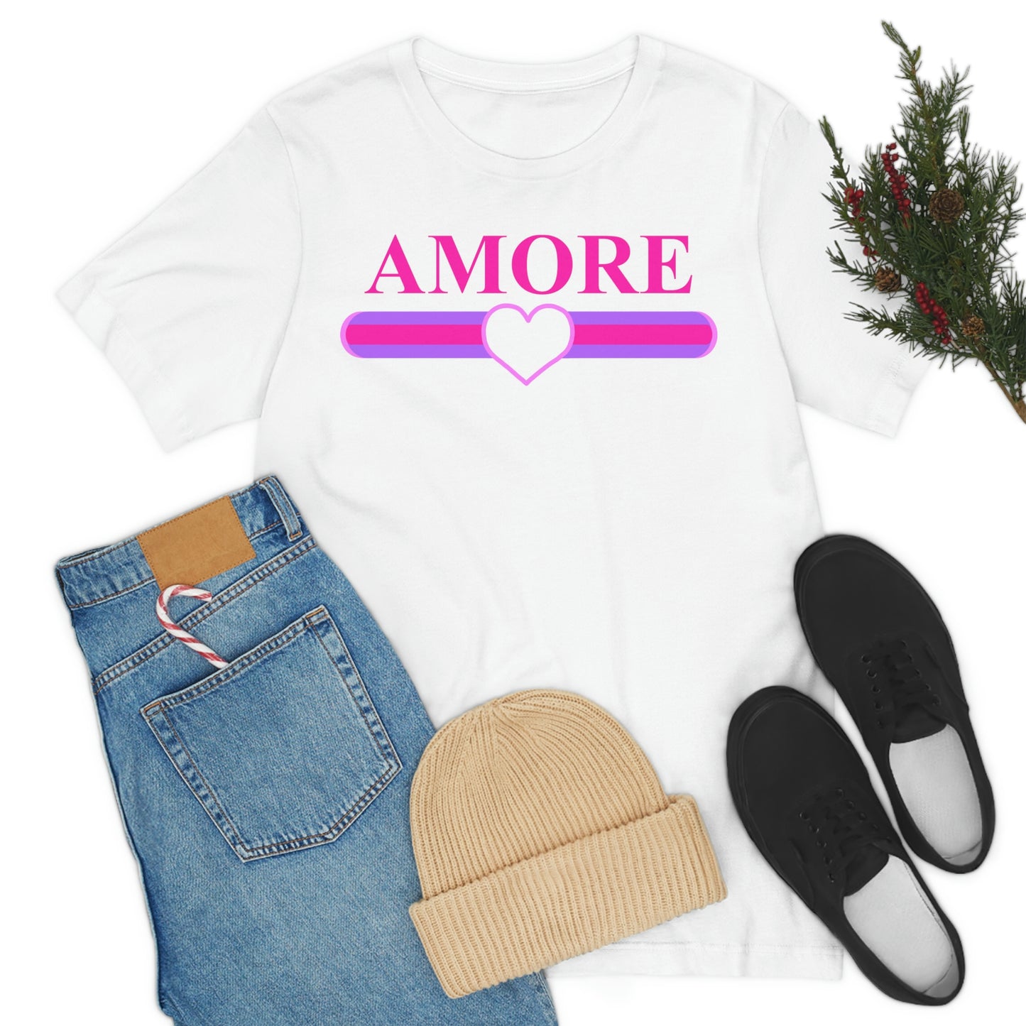 Amore Valentine's Day Graphic Tee - Hot Pink