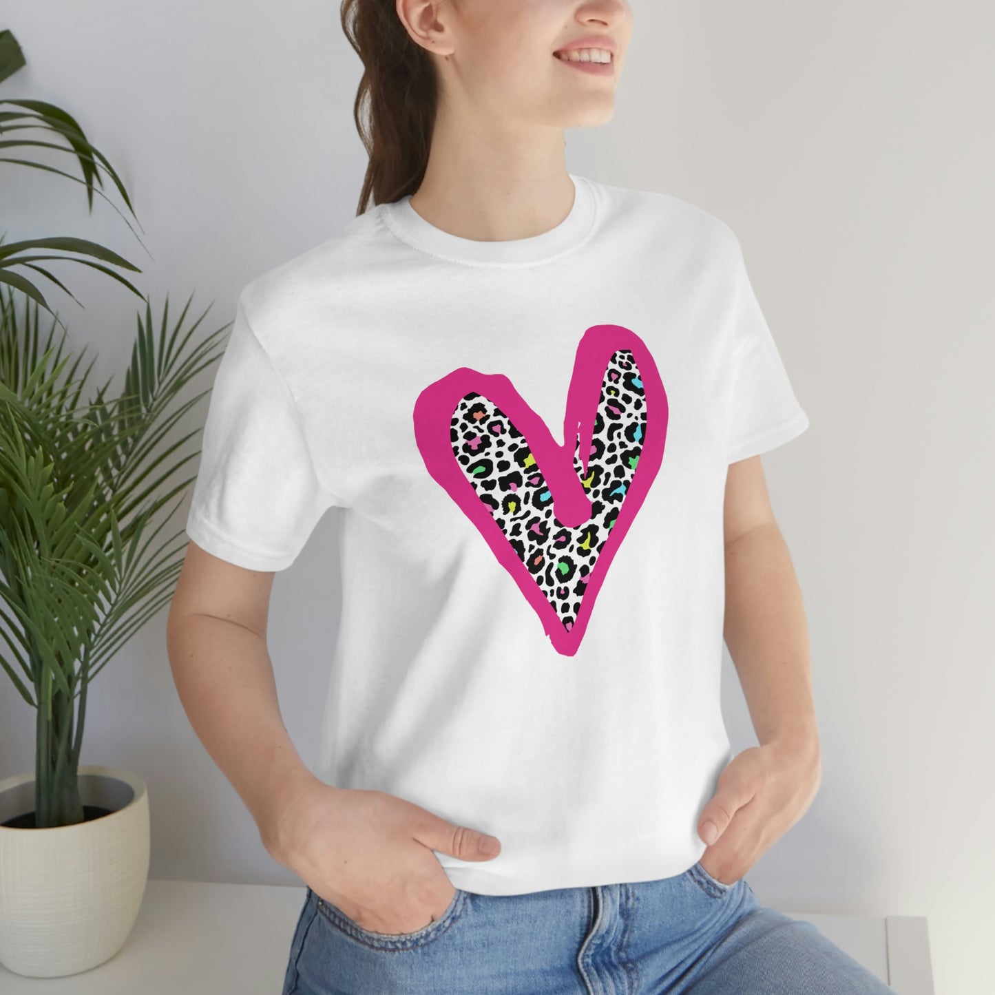 "Rainbow Leopard Heart" - Graphic Tee