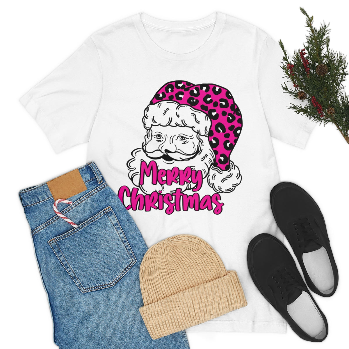 Sassy Pink Santa Graphic Tee