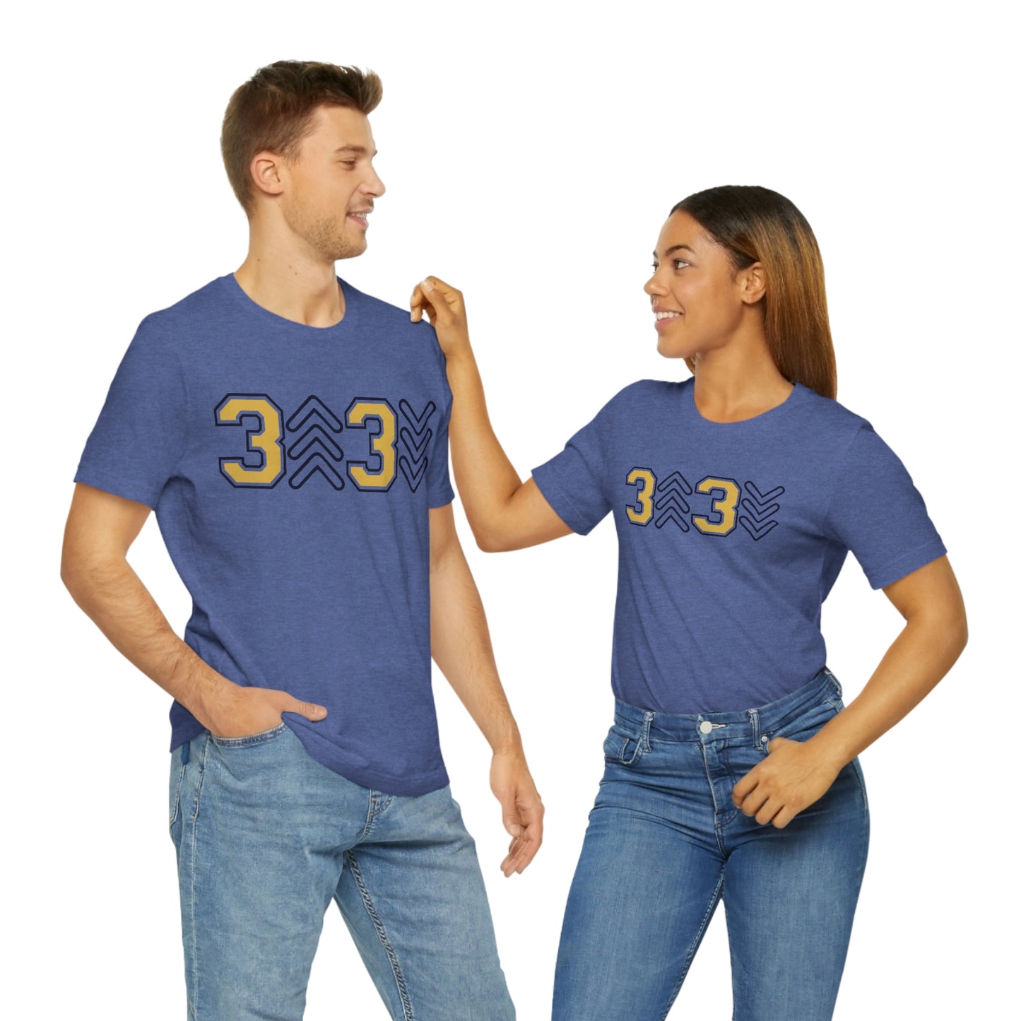 Three UP Three DOWN - Gold & Navy