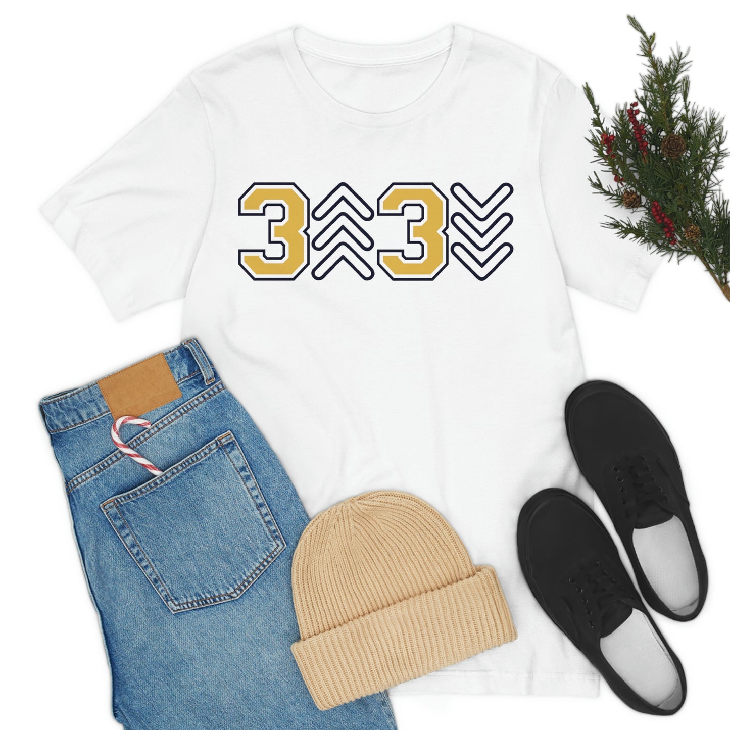 Three UP Three DOWN - Gold & Navy