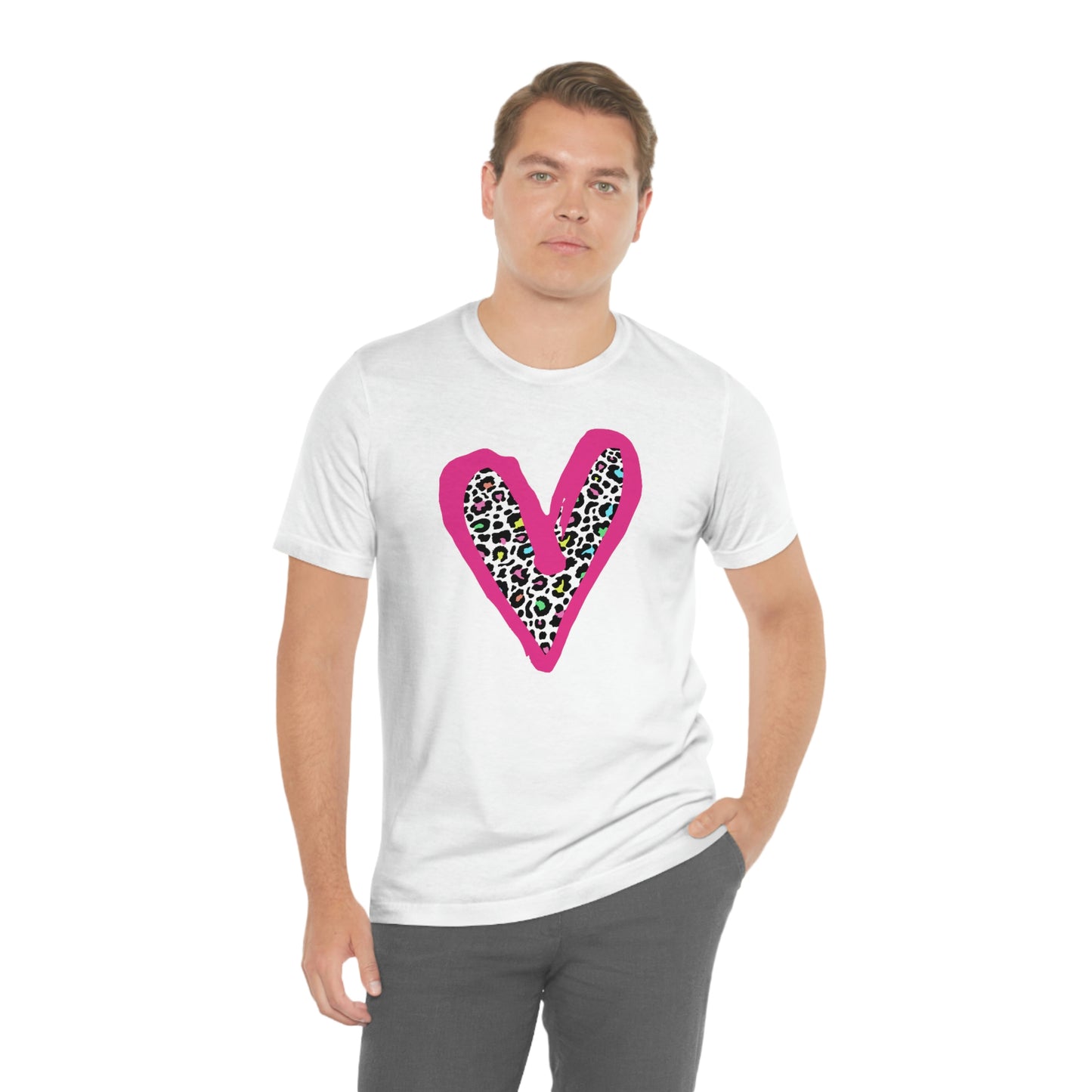 "Rainbow Leopard Heart" - Graphic Tee