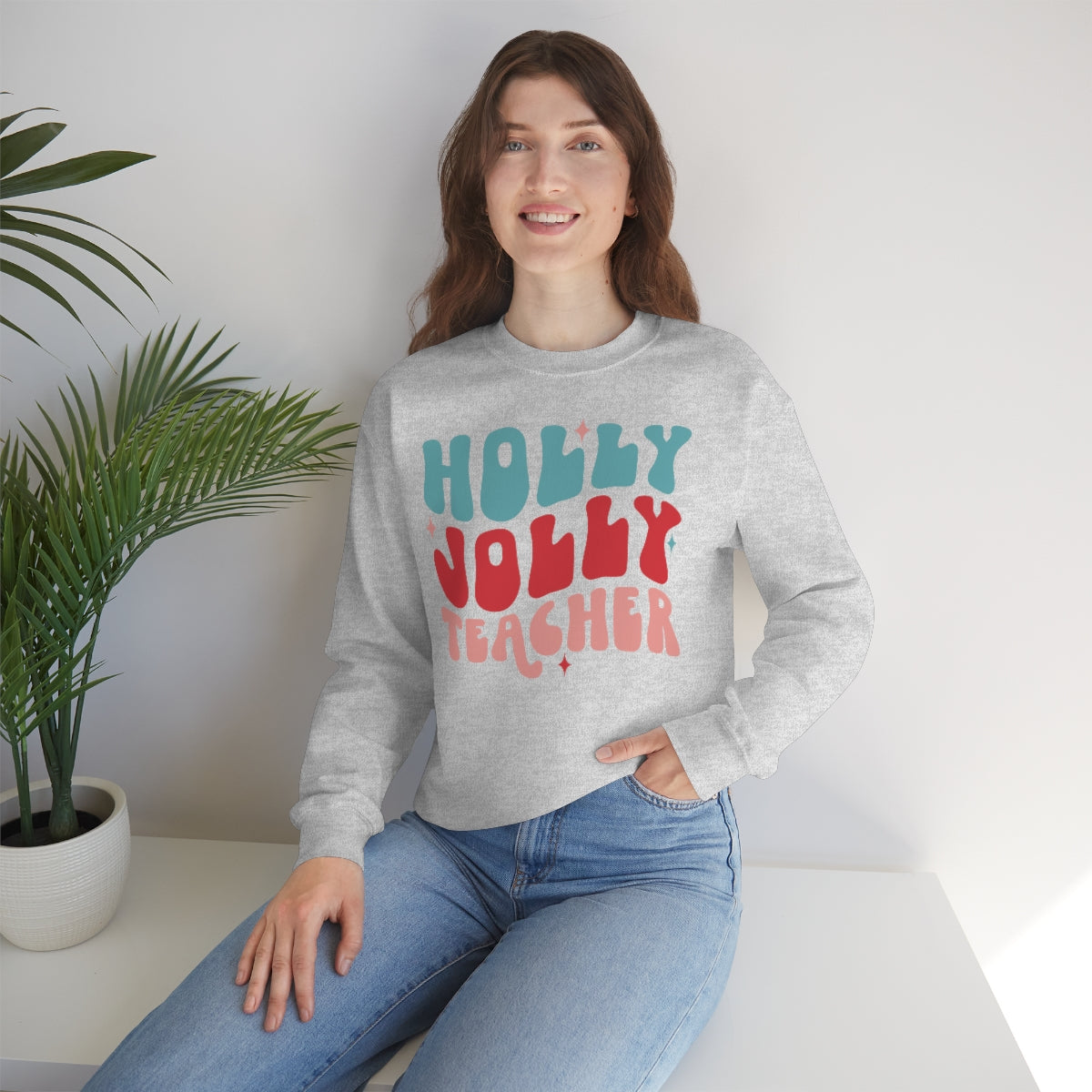 Holly Jolly Teacher - Crewneck Sweatshirt