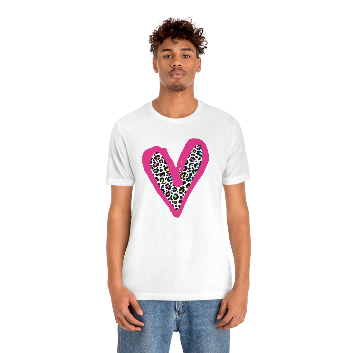 "Rainbow Leopard Heart" - Graphic Tee