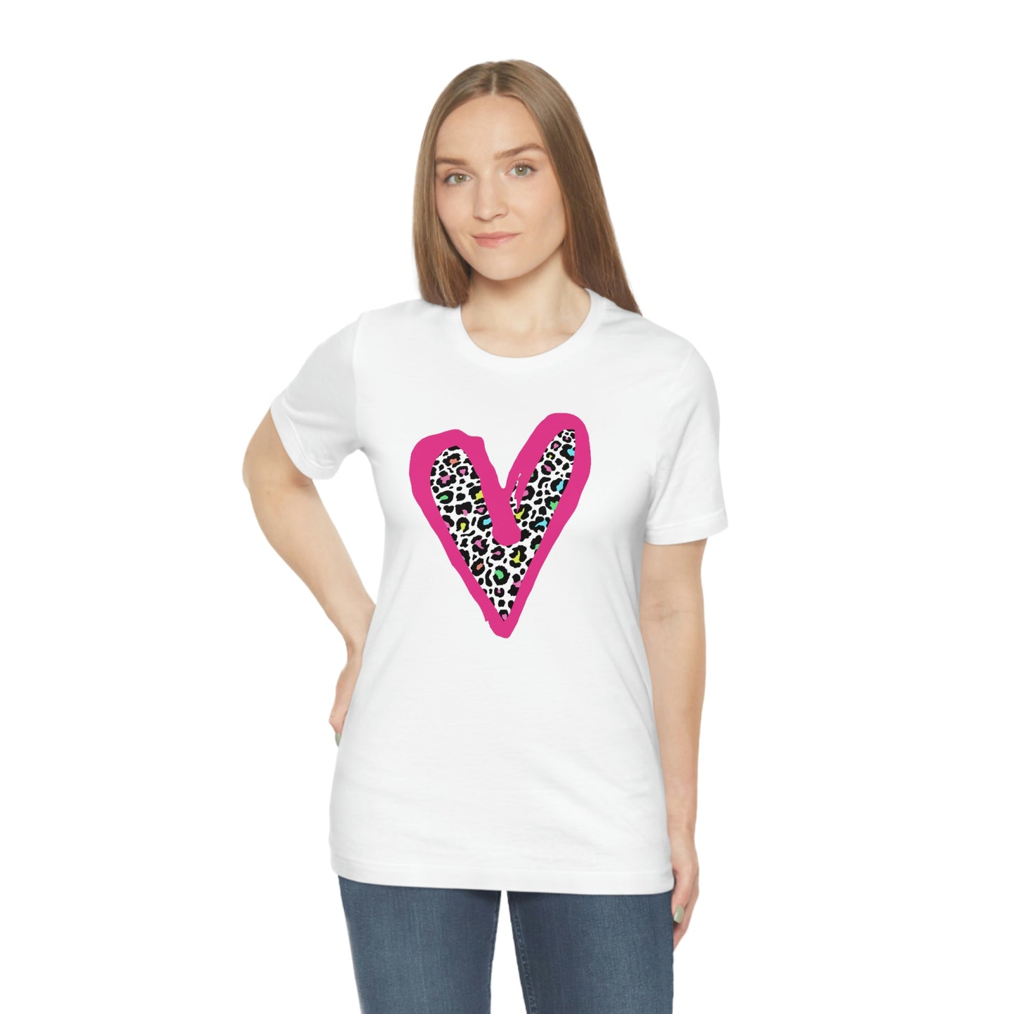 "Rainbow Leopard Heart" - Graphic Tee